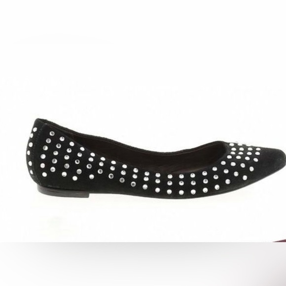 Joie Black Suede Rhinestone Flats | Size 37 - Picture 12 of 12